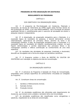 PROGRAMA DE P&Oacute;S-GRADUA&Ccedil;&Atilde;O EM ZOOTECNIA