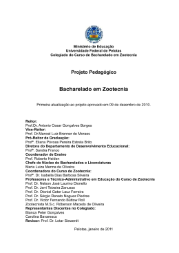 Projeto Pedag&oacute;gico do Curso de Zootecnia