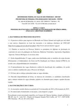 Edital 13/2014 Processo Seletivo para o programa - prppg