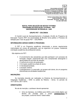 Edital de sele&ccedil;&atilde;o PET/Ceil&acirc;ndia