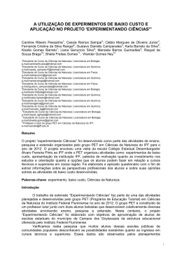 A utiliza&ccedil;&atilde;o de experimentos de baixo custo e aplica&ccedil;&atilde;o no projeto