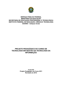 Projeto Pedag&oacute;gico de Curso