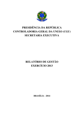 Relatório de Gestão - Controladoria