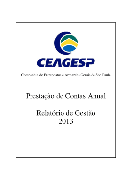 CEAGESP - RELATORIO DE GESTAO 2013