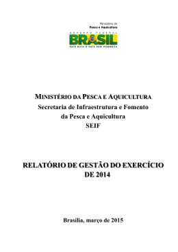 Relat&oacute;rio de Gest&atilde;o - Minist&eacute;rio da Pesca e Aquicultura
