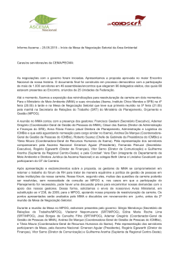Informe Ascema – 25.05.2015 – Início da Mesa de Negociação