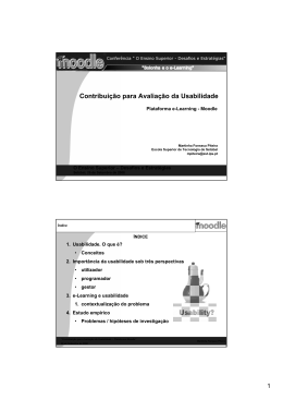 Contribui&ccedil;&atilde;o para Avalia&ccedil;&atilde;o da Usabilidade