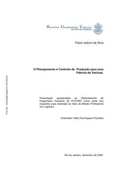 Fl&aacute;vio Isidoro da Silva O Planejamento e Controle de
