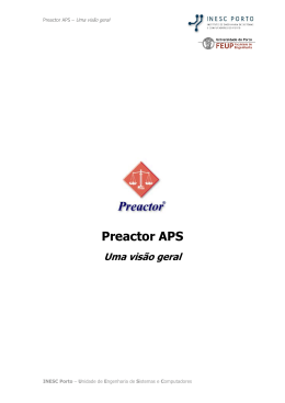 Preactor APS &ndash; Uma visao geral