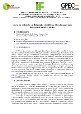 Curso de Extensão em Educação Cientifica e