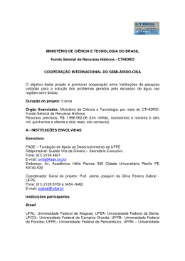 MINIST&Eacute;RIO DE CI&Ecirc;NCIA E TECNOLOGIA DO BRASIL Fundo