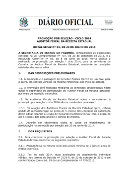 promo&ccedil;&atilde;o por sele&ccedil;&atilde;o - ciclo 2014 auditor fiscal da - Sindifiscal-ES