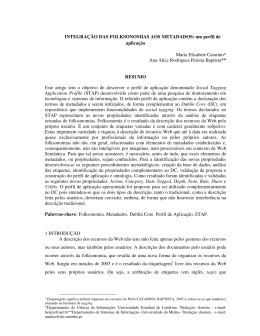 INTEGRA&Ccedil;&Atilde;O DAS FOLKSONOMIAS AOS METADADOS