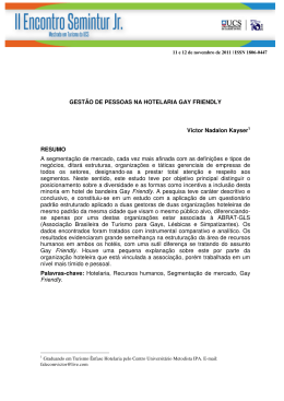 GEST&Atilde;O DE PESSOAS NA HOTELARIA GAY FRIENDLY