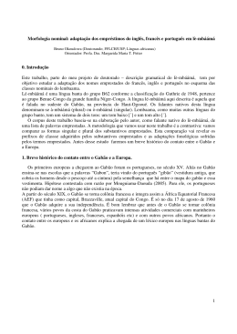 1 Morfologia nominal: adapta&ccedil;&atilde;o dos empr&eacute;stimos - DDL