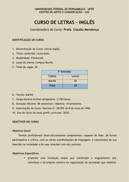 curso de letras - inglês - Universidade Federal de Pernambuco