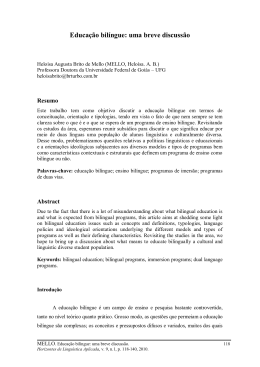 Educação bilíngue: uma breve discussão