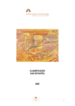 Classifica&ccedil;&atilde;o estantes