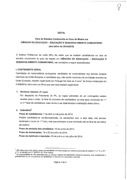 Edital Mestrado Ci&ecirc;ncias da Educa&ccedil;&atilde;o