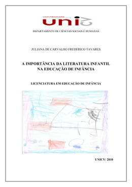 a import&acirc;ncia da literatura infantil na educa&ccedil;&atilde;o de inf&acirc;ncia