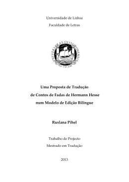 Uma Proposta de Tradução de Contos de Fadas de Hermann