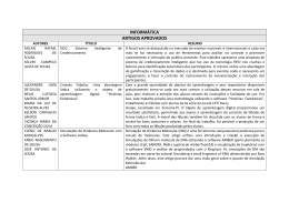 INFORM&Aacute;TICA ARTIGOS APROVADOS