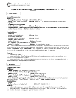 LISTA DE MATERIAL DO 6&ordm; ANO DO ENSINO