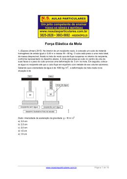 Força Elástica da Mola - NS Aulas Particulares