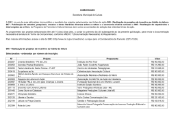 Resultado Final Fomento habito leitura, cultura e economia criativa