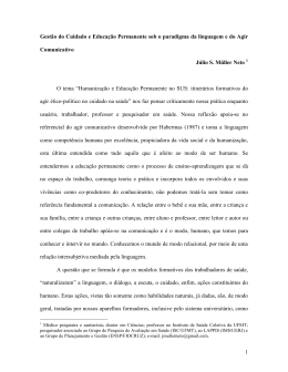 Humaniza&ccedil;&atilde;o e Educa&ccedil;&atilde;o Permanente em uma perspectiva do Agir