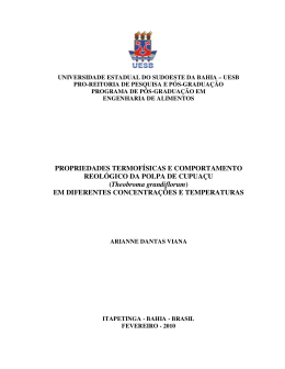 PROPRIEDADES TERMOF&Iacute;SICAS E COMPORTAMENTO