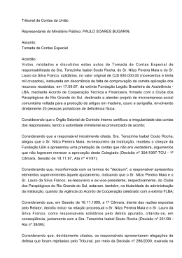 1&ordf; C&acirc;mara - Tribunal de Contas da Uni&atilde;o