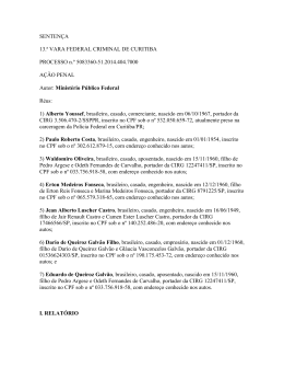 SENTEN&Ccedil;A 13.&ordf; VARA FEDERAL CRIMINAL DE CURITIBA