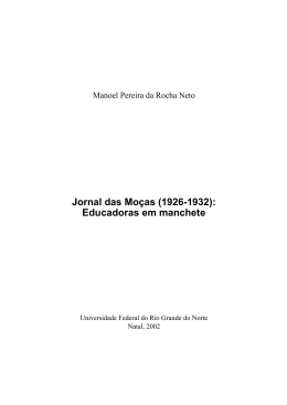 Jornal das Mo&ccedil;as (1926-1932): Educadoras em manchete