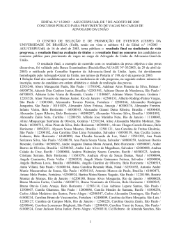 Resultado final do concurso - CESPE / UnB