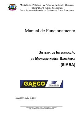simba - Minist&eacute;rio P&uacute;blico do Estado de Mato Grosso