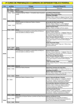 hora tema palestrante 4&ordm; curso de prepara&ccedil;&atilde;o &agrave; carreira de