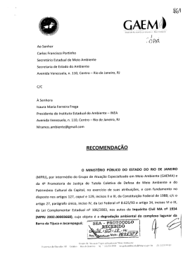RAP – Recomendação MP Sistema Lagunar Jacarepagua e