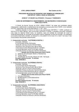 ETEC JORGE STREET S&atilde;o Caetano do Sul PROCESSO SELETIVO