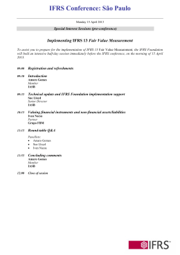 IFRS Conference: S&atilde;o Paulo