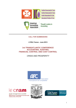3rd TRANSATLANTIC CONFERENCE ACCOUNTING, AUDITING
