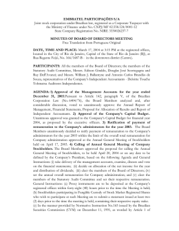 Minutes of Board of Directors Meeting