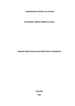 Ensaios sobre Regula&ccedil;&atilde;o Monet&aacute;ria e Financeira