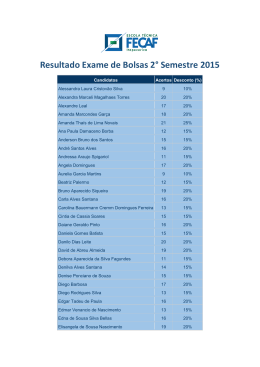Resultado Exame de Bolsas 2&deg; Semestre 2015