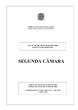 SEGUNDA CÂMARA - Tribunal de Contas da União