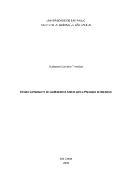 Estudo comparativo de catalisadores &aacute;cidos para a produ&ccedil;&atilde;o de