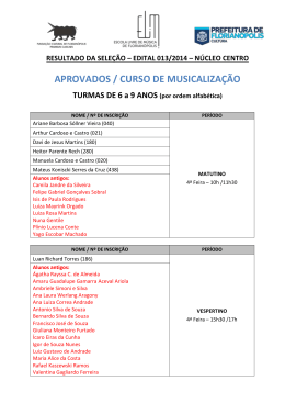 MUSICALIZA&Ccedil;&Atilde;O / N&Uacute;CLEO DO CENTRO (Edital 013