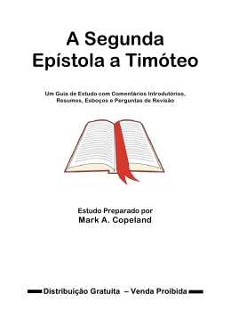 A Segunda Ep&iacute;stola a Tim&oacute;teo