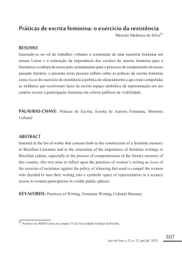 107 Pr&aacute;ticas de escrita feminina: o exerc&iacute;cio da resist&ecirc;ncia