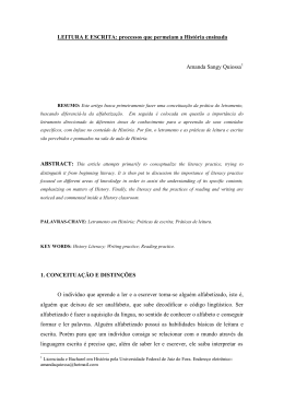 LEITURA E ESCRITA: processos que permeiam a Hist&oacute;ria